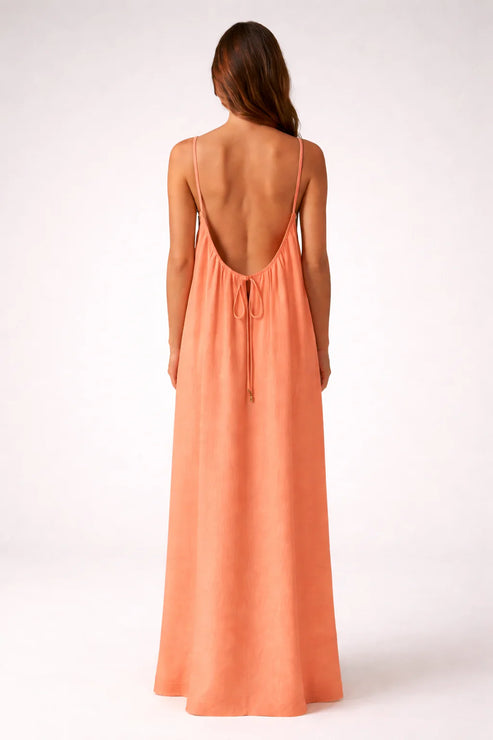 Dusty Rose Backless Maxi Dress
