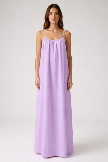 Lilac Backless Maxi Dress