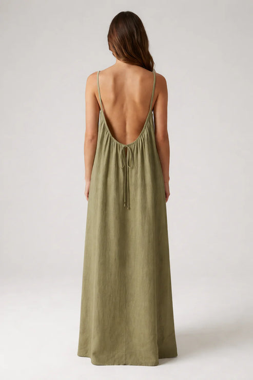 Commando Green Backless Maxi Dress
