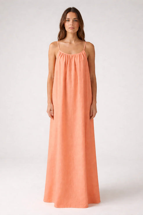 Dusty Rose Backless Maxi Dress
