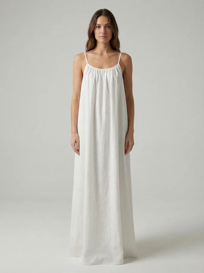 White Backless Maxi Dress