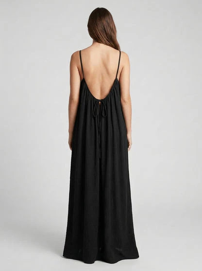 Black Backless Maxi Dress