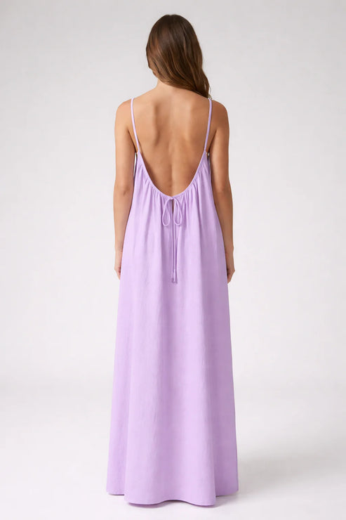 Lilac Backless Maxi Dress